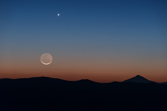 Mond und Venus über Chile