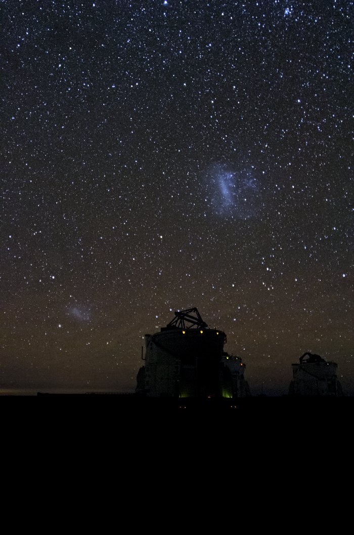 Magellanic Clouds over Paranal