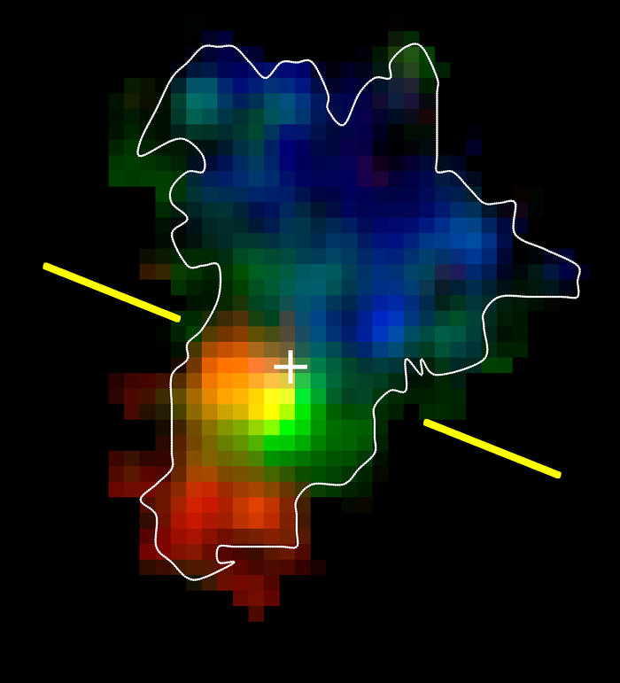 Emisión de la Galaxia BzK-15504 (SINFONI/VLT)