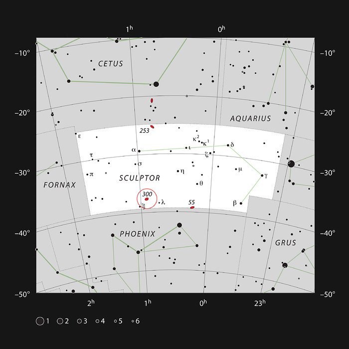 NGC 300 en la constelación del Escultor