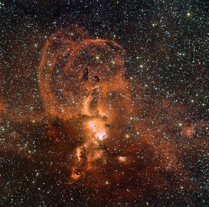 Imagen de la región de formación estelar NGC 3582 tomada por el Wide Field Imager