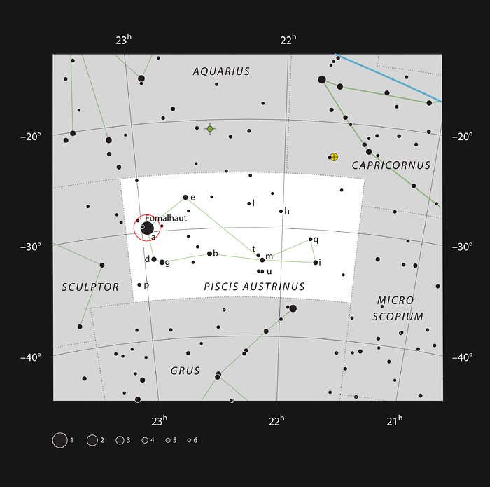 De heldere ster Fomalhaut in het sterrenbeeld Zuidervis