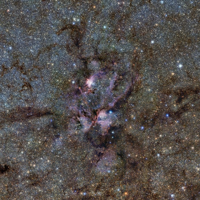 Mlhovina Humr na snímku z dalekohledu ESO/VISTA