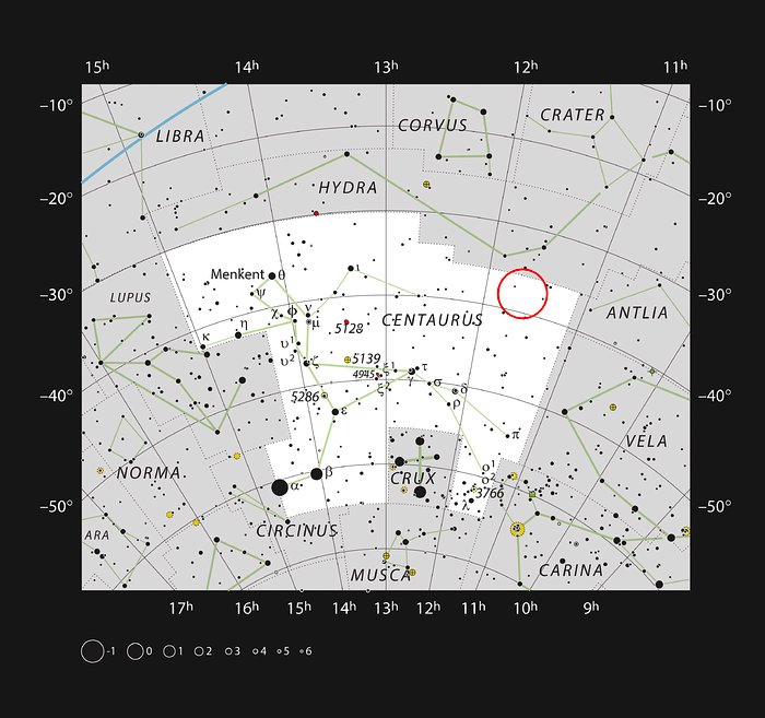 Aktiivinen galaksi NGC 3783 Kentaurin tähdistössä