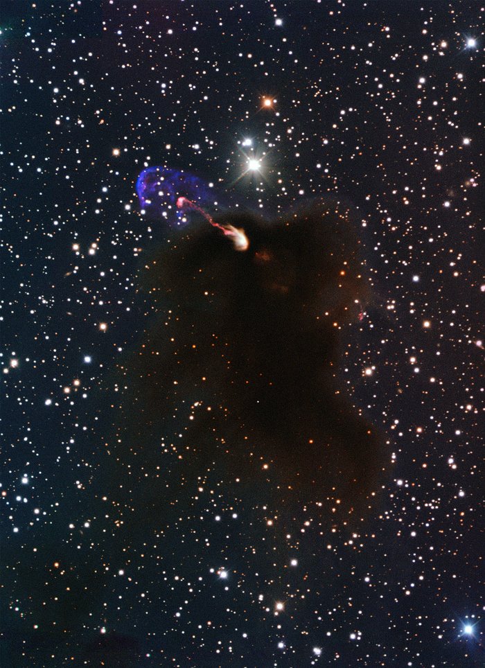 New Technology Telescope bild av Herbig-Haro objektet HH 46/47