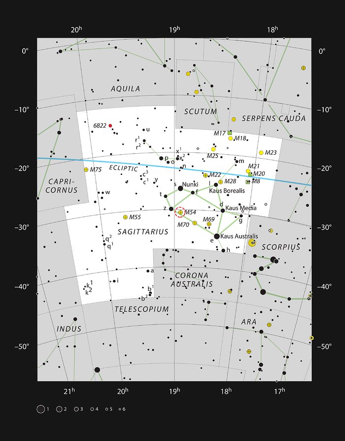 Klothopen Messier 54 i stjärnbilden Skytten