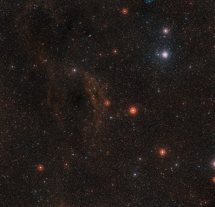 Imagem de grande angular do céu em torno da VY Canis Majoris