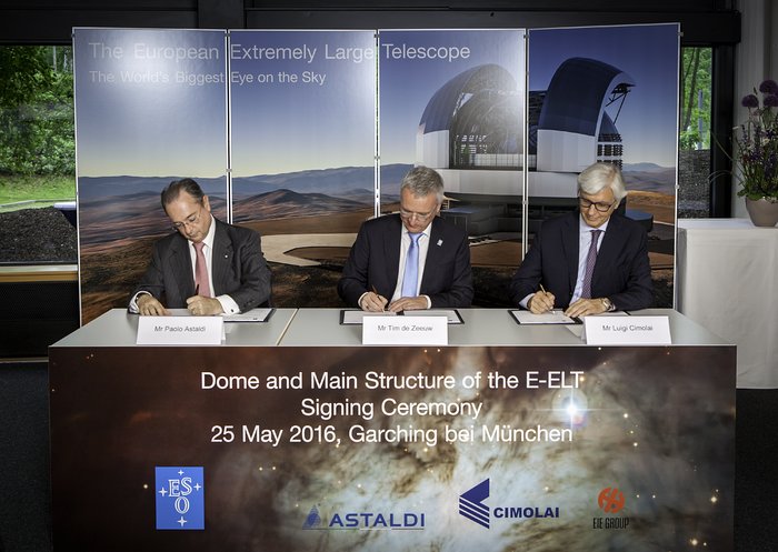 ESO zet handtekening onder grootste contract in de geschiedenis van de astronomie op vaste grond voor koepel en telescoopstructuur van de E-ELT