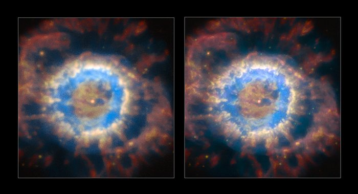 Images de NGC 6369 acquise avec et sans l’AOF