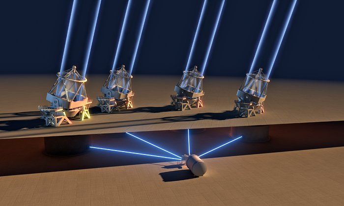 ESPRESSO instrumentet får 'first light' med alle fire Unit teleskoper