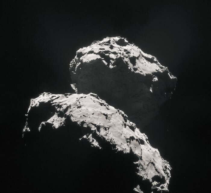 Veduta di Rosetta della cometa 67P/Churyumov-Gerasimenko