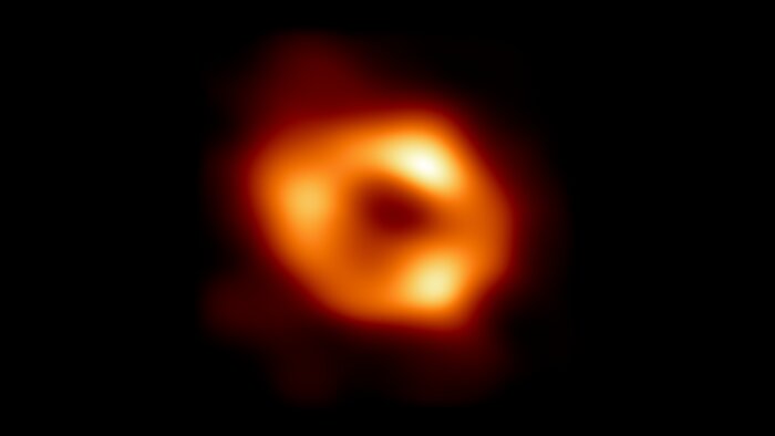 Första bilden av Vintergatans centrala svarta hål (vidare bakgrund)