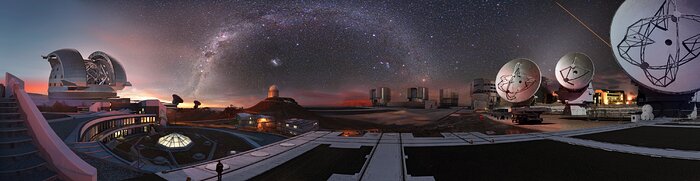 Składanka zdjęć obserwatoriów ESO