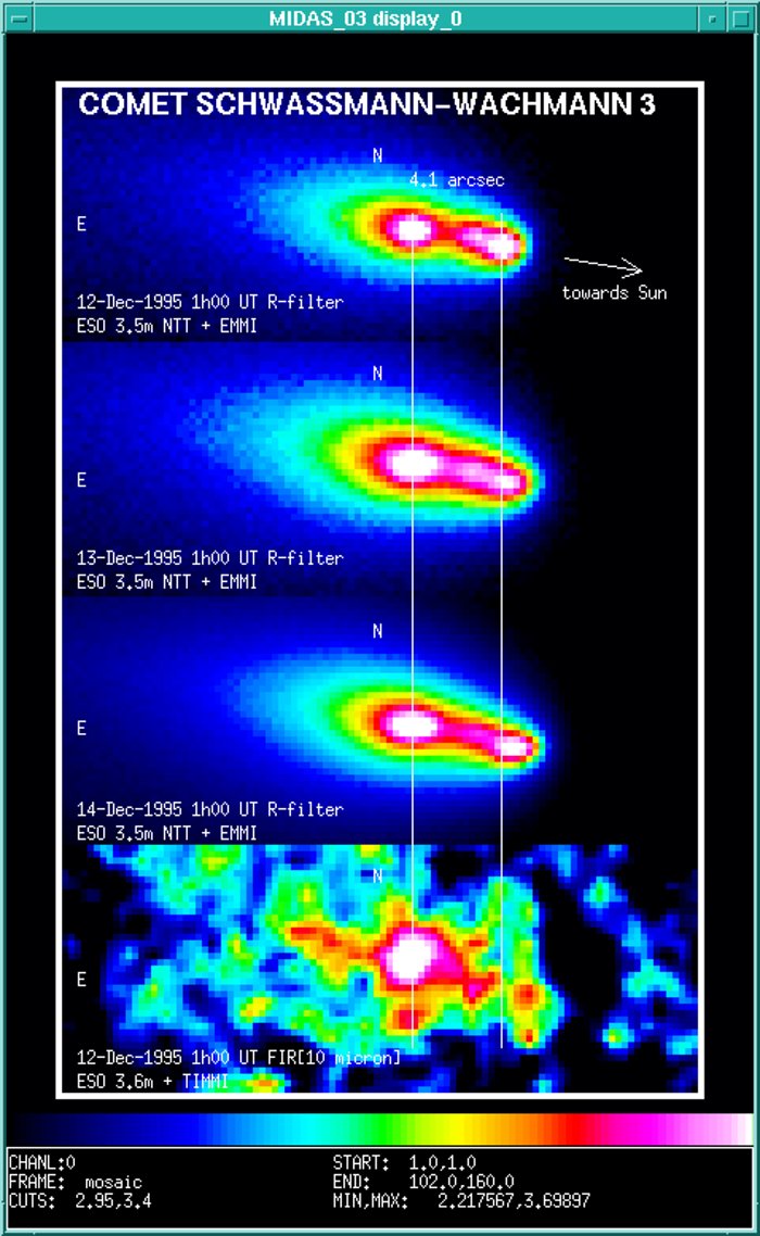 Prime immagini della cometa Schwassmann-Wachmann 3 spaccata