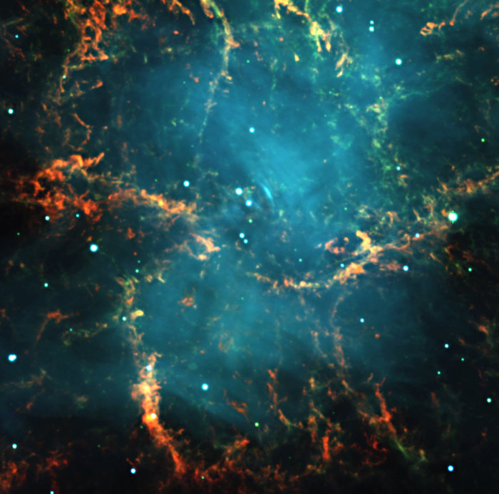 Centre of the Crab Nebula in Taurus