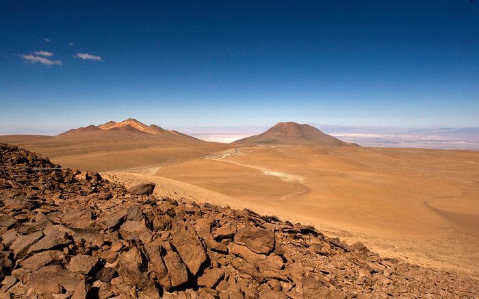 View of the Chajnantor plateau, the ALMA Array Operations Site