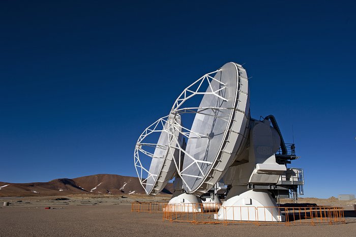 ALMA antennas stand together