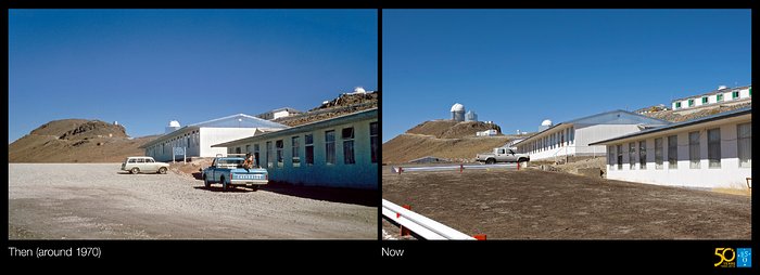 La Silla, det første hjem for ESO’s teleskoper (sammenligningsbillede)