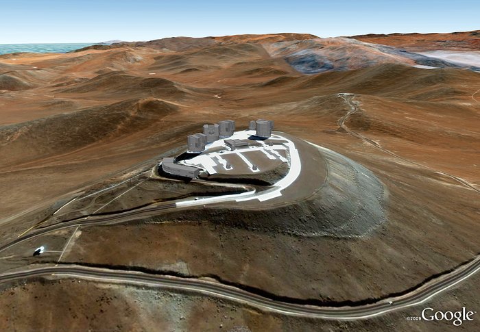 El Very Large Telescope (VLT) de ESO está en Google Earth