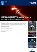 ESO — Slukad av ett svart hål: ESO-teleskop fångar en stjärna som lider spagettifieringsdöden — Science Release eso2018sv
