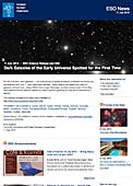 ESO Science Release eso1228 - Dark Galaxies of the Early Universe Spotted for the First Time