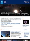 ESO Science Release eso1241fi - Maata lähimmästä tähtijärjestelmästä on löytynyt planeetta — ESO:n HARPS-havaintolaite löysi Alpha Centauri B -tähteä kiertävän maanmassaisen eksoplaneetan