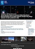 ESO Science Release eso1313nl - ALMA herschrijft geschiedenis van stellaire ‘babyboom’ heelal — Recordoogst aan verre sterrenstelsels omvat ook verste detectie van water tot nu toe