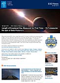 ESO Science Release eso1414pt-br - Medida pela primeira vez a duração de um dia num exoplaneta — O VLT mede a rotação de Beta Pictoris b