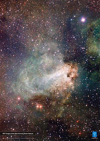 Poster: VST Image of the Star-forming Swan Nebula