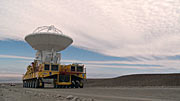 An ALMA antenna en route to the plateau of Chajnantor for the first time