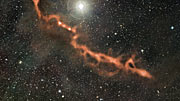Shwenk über die APEX-Aufnahme eines filamentartigen Sternentstehungsgebiets im Sternbild Stier