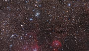 Zoom na direcção do enxame estelar NGC 3766