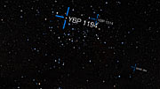 Lentäen läpi tähtijoukon Messier 67 (merkinnöin)