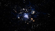 Artist’s impression of a protocluster forming in the early Universe
