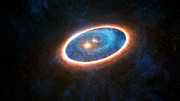 Dubbelstjärnan GG Tauri-A som den skulle kunna se ut i verkligheten