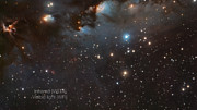 Überblendete Aufnahmen von Messier 78 in infrarotem und sichtbarem Licht