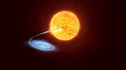 Artist's animation of a binary with a white dwarf