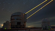 Laser beams over Paranal