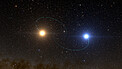 A binary pair of stars in orbit