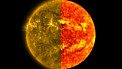 Comparison of the solar disc in ultraviolet and millimetre wavelength light