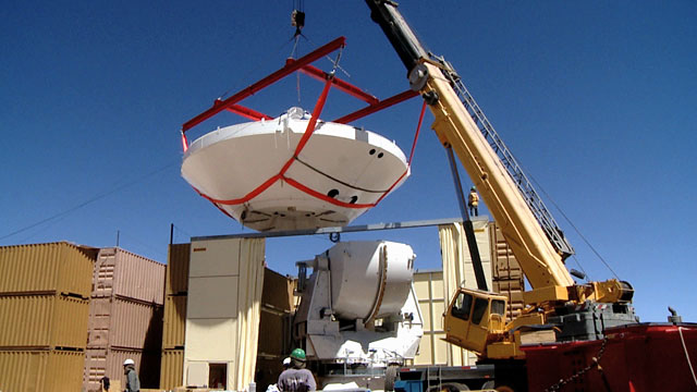 The assembling of an ALMA antenna at the Operations Site Facility (OSF) 3
