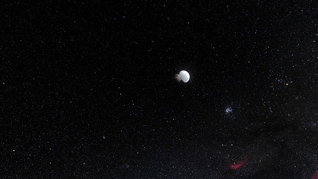 Artist’s animation showing the dwarf planet Eris and its moon Dysnomia