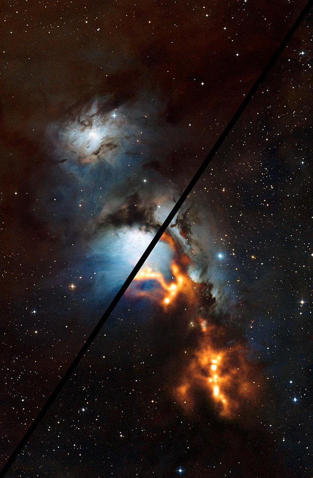 Et kig på støv nær Orions bælte (zoom)