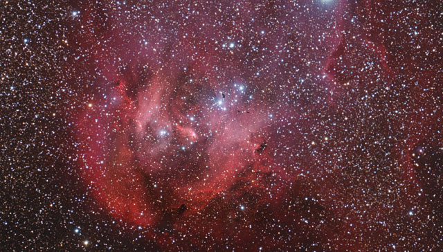 Zoom sull'incubatrice stellare IC 2944 e sui globuli di Thackeray
