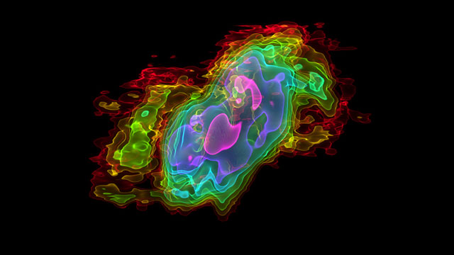 Rappresentazione tridimensionale delle osservazioni di ALMA del deflusso di gas da NGC 253