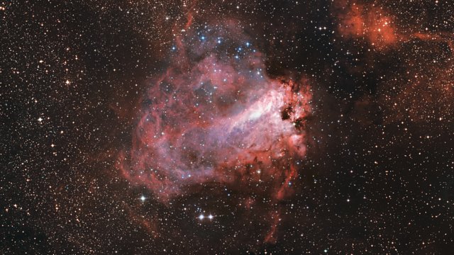 Inzoomen op het stervormingsgebied Messier 17