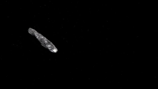 Animation of artist's concept of `Oumuamua