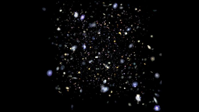 Survol à travers une image de MUSE du champ ultra-profond de Hubble