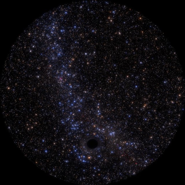 Un agujero negro cerca del horizonte de sucesos (cúpula completa)