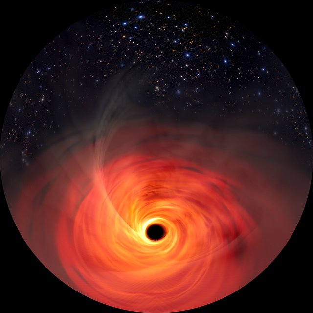 Simulazione di un buco nero supermassiccio (a cupola intera)